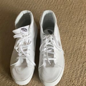 Vans size 11 1/2 white canvas high top sneaker